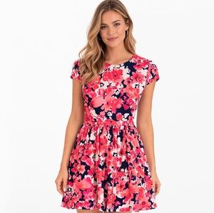 B Darlin- Pink, Blue, White Mesh Mini Dress Size Zipper Size 5/6